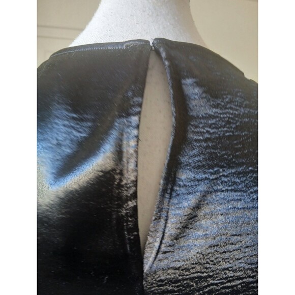 Express Womens Blouse Black Peplum Asymmetrical Top Medium Career Evening - Picture 5 of 15